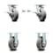 Service Caster 6 Inch Kingpinless Thermoplastic Wheel Caster Brake & Swivel Lock 2 Rigid, 2PK SCC-KP30S620-TPRRD-SLB-BSL-2-R-2 - alternate 1